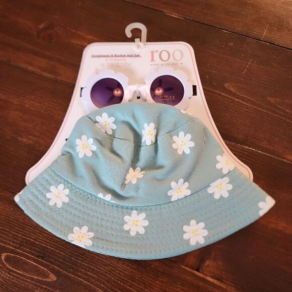 Roo Made with Love Infant Girls Bucket Hat and Sunglasses NWT - Picture 1 of 5